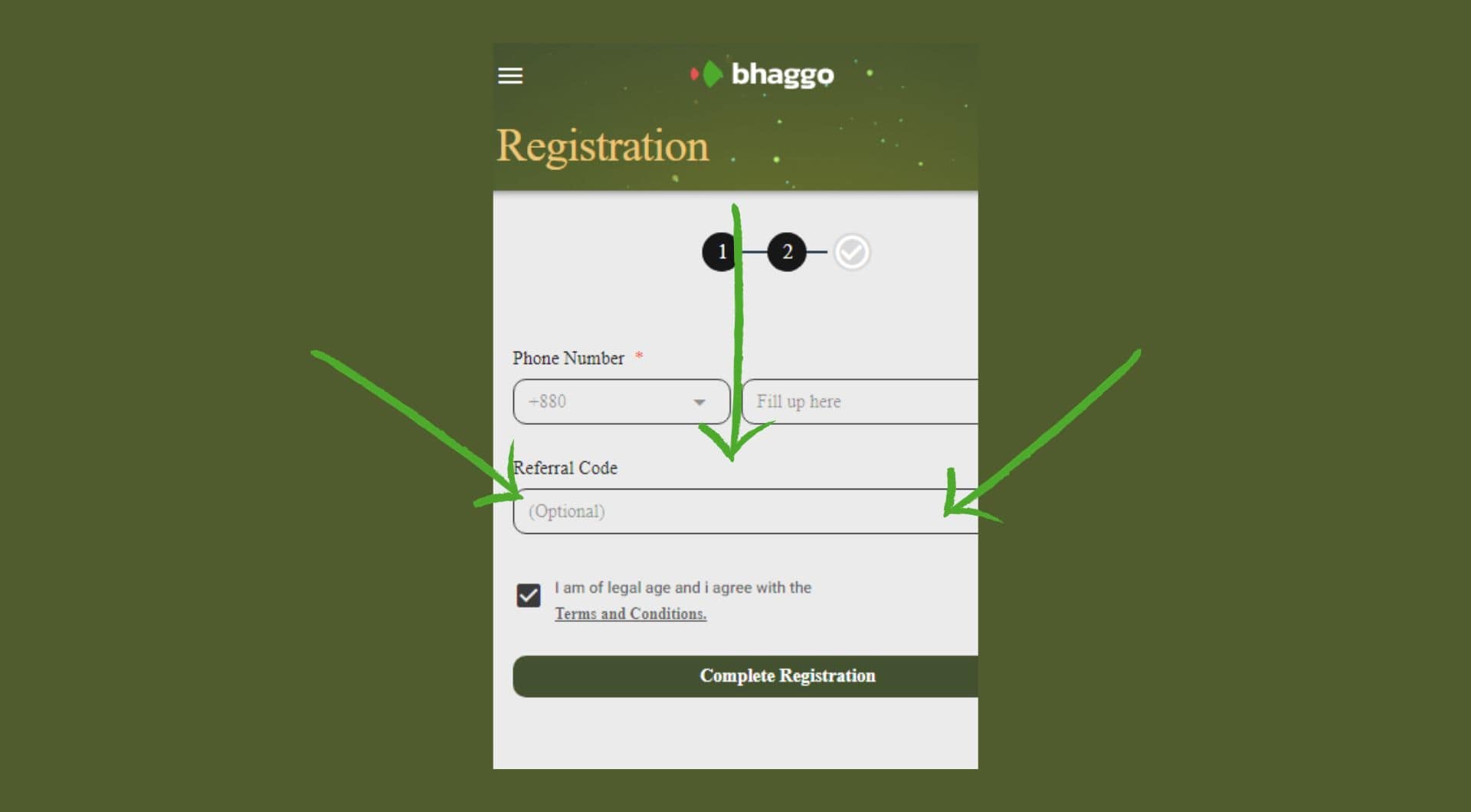 Bhaggo Bangladesh bonus code step